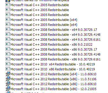 Visual C++ redist installs